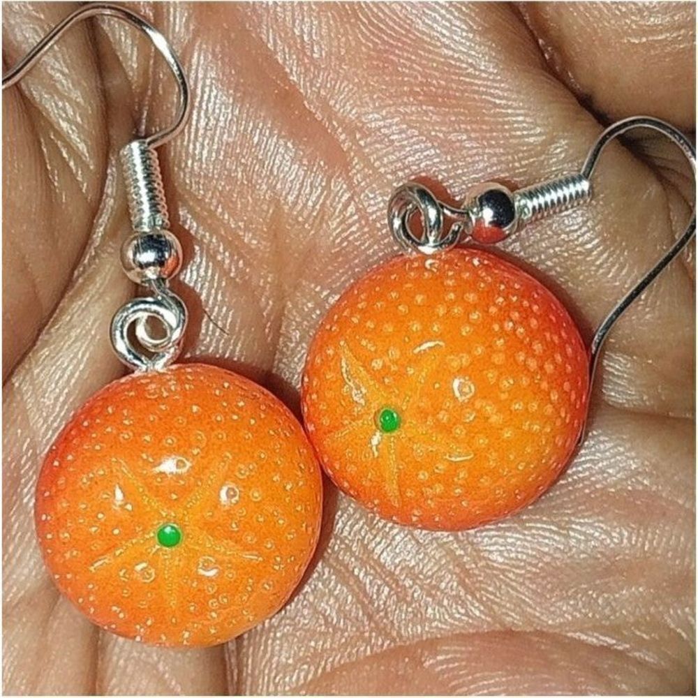 Super cute orange fruit earrings